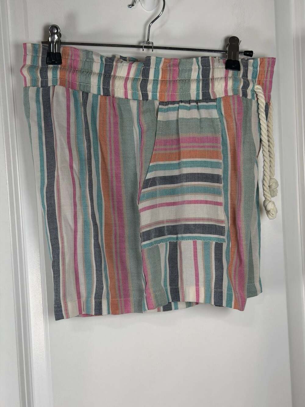 Cupshe Bright Tide Striped Drawstring Beach Shorts - Picture 7 of 9